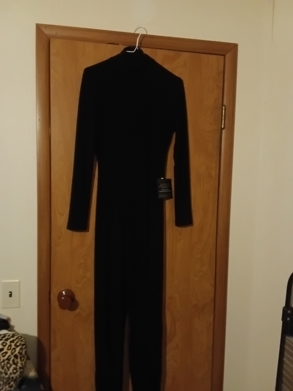 Norma Kamali Black Long-Sleeve Turtleneck Jumpsuit